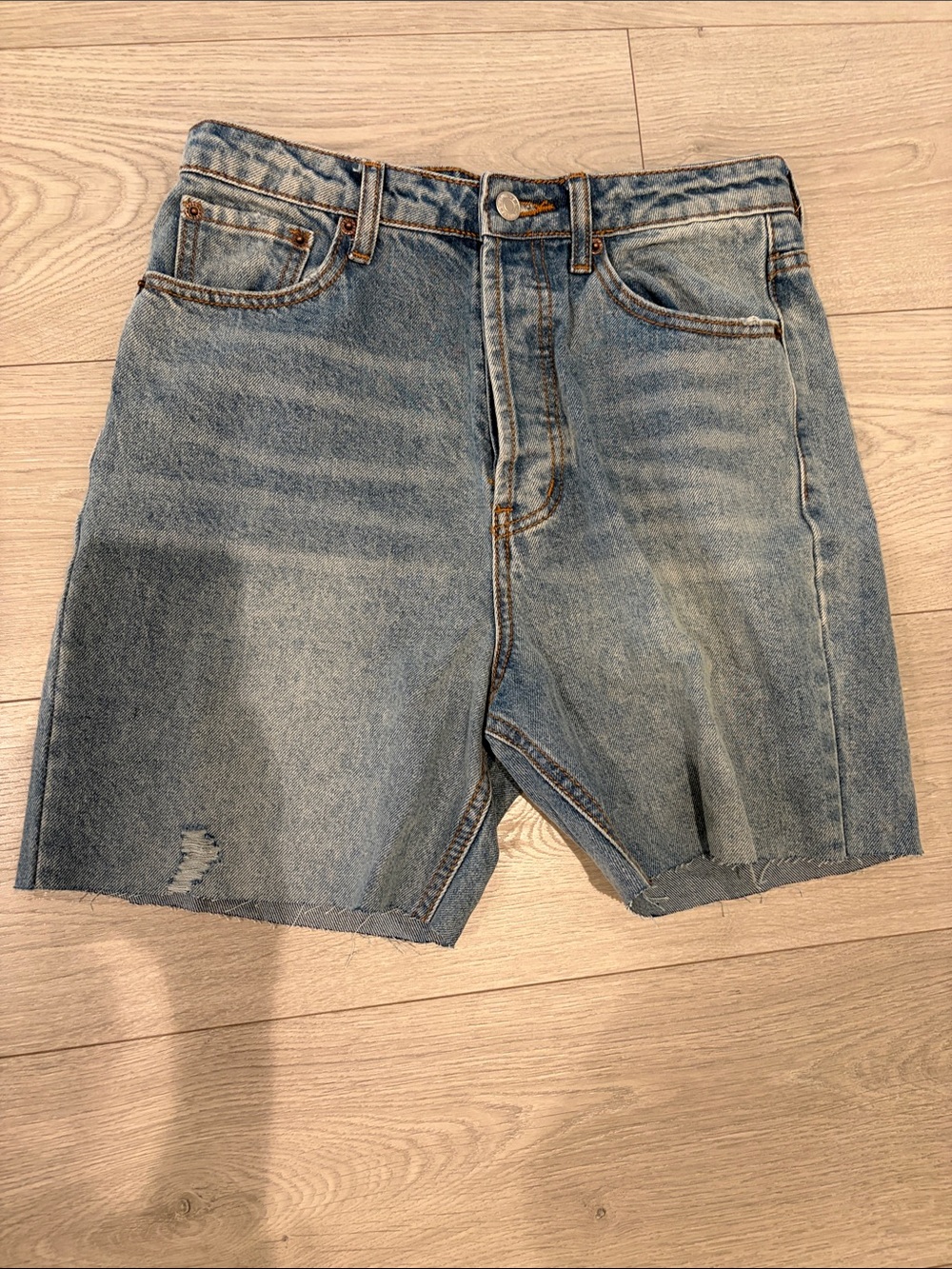 JLUXLABEL Light Blue Men's Denim Cutoff Shorts